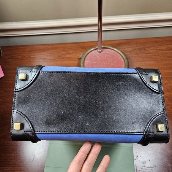 Celine Tricolor, Blue, Black and Light Blown Mini Luggage Bag - Picture 7 of 14